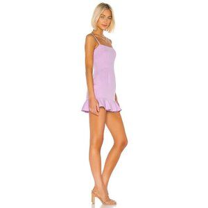 Lovers + Friends Lavender Purple Ruffle Hem Teddy Mini Sz Medium Dress MSRP $168